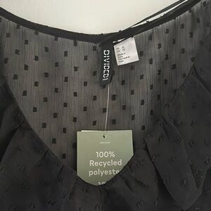 H & M sheer long sleeve black dress NWT